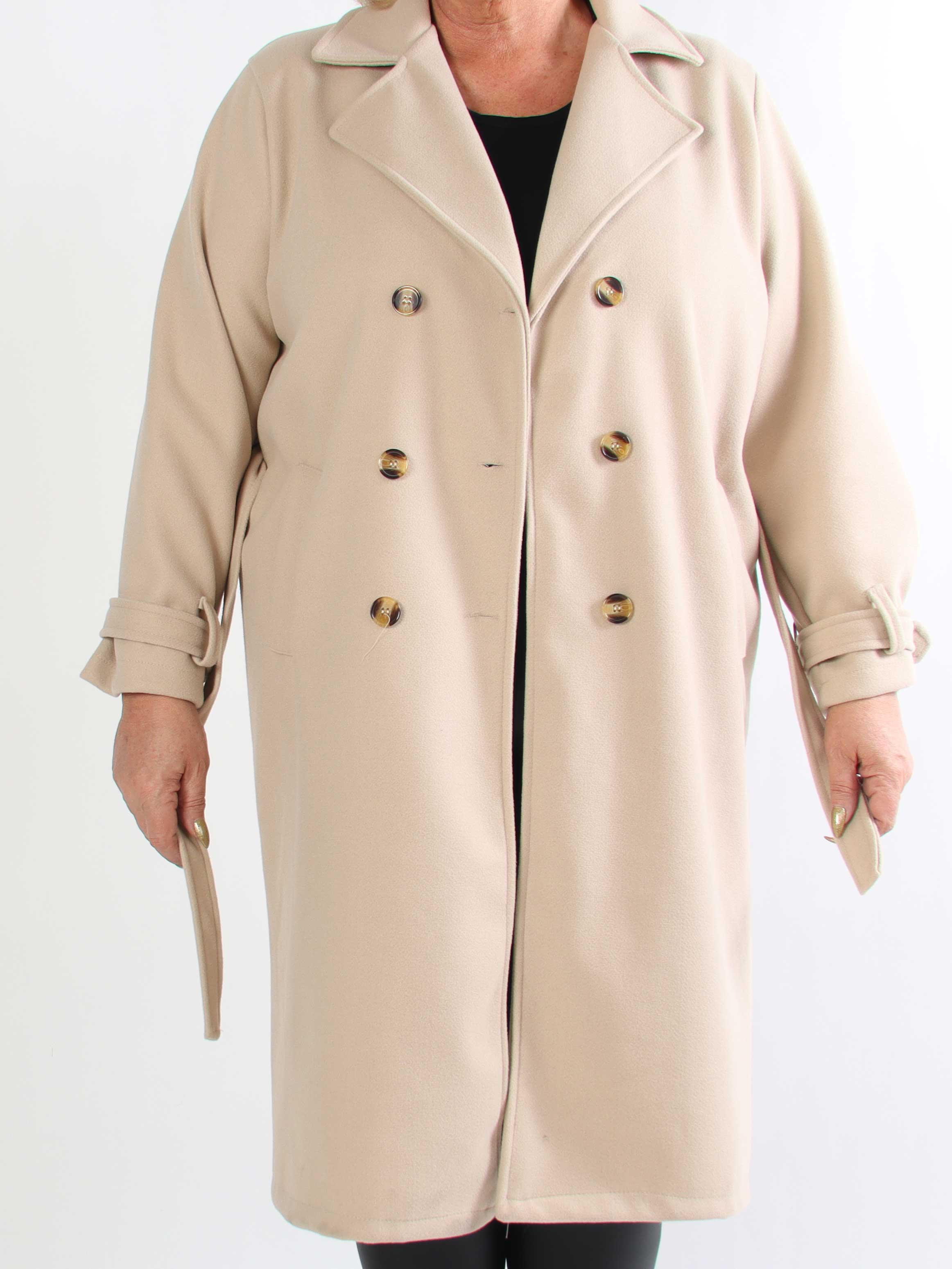 Sharpay Coat - Plus size trenchcoat med knytband
